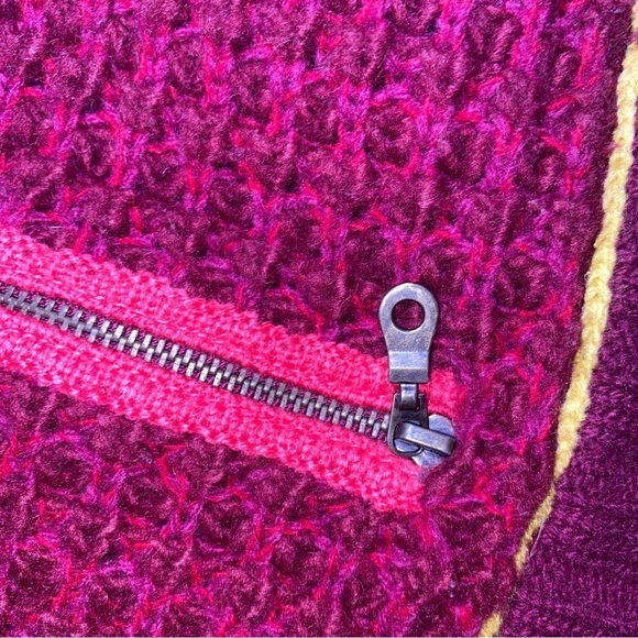NWOT 100%WOOL FREE PEOPLE ZIP KNIT CARDIGAN BURGUNDY RED TRENDING WE THE FREE - Picture 8 of 8